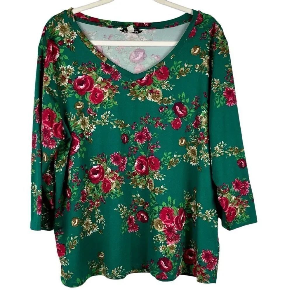 The Pioneer Women Floral V-neck Top XL